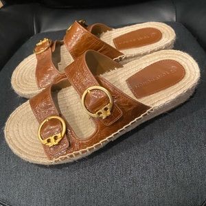 Tory Burch brown espradrille sandals
